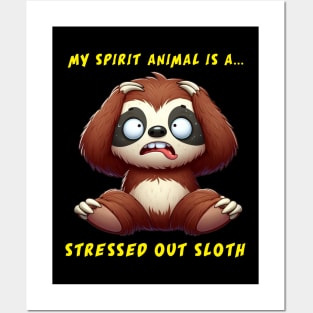 My Spirit Animal Is A Stressed Out Sloth Posters and Art